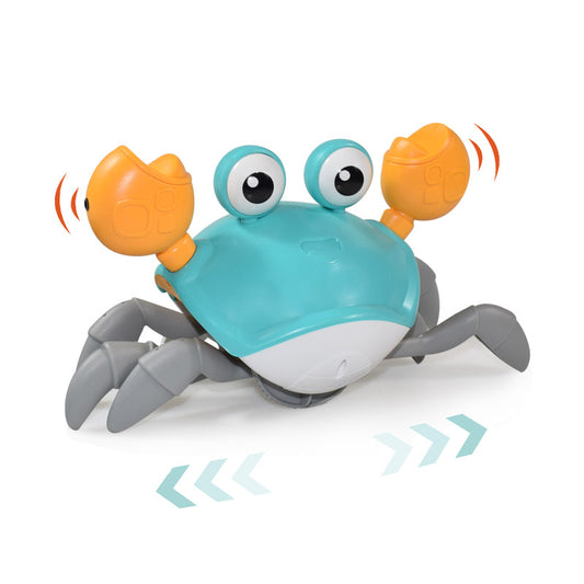 Interactive crawling crab dog toy blue